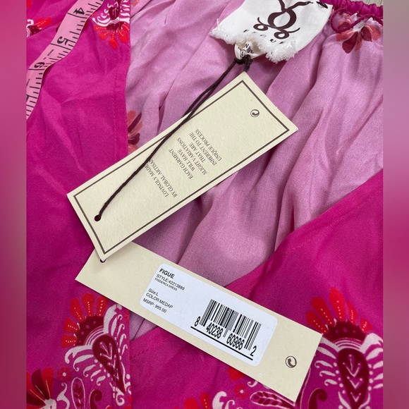 Figue Frederica Printed Tiered Ruffle Belted Dress L - Picture 10 of 13